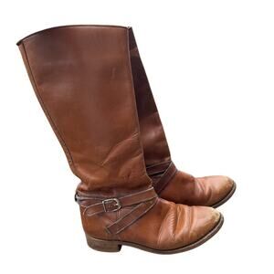 Dexter Leather Riding Boots Buckle Strap Pull On Brown vintage 6 M 779300 USA